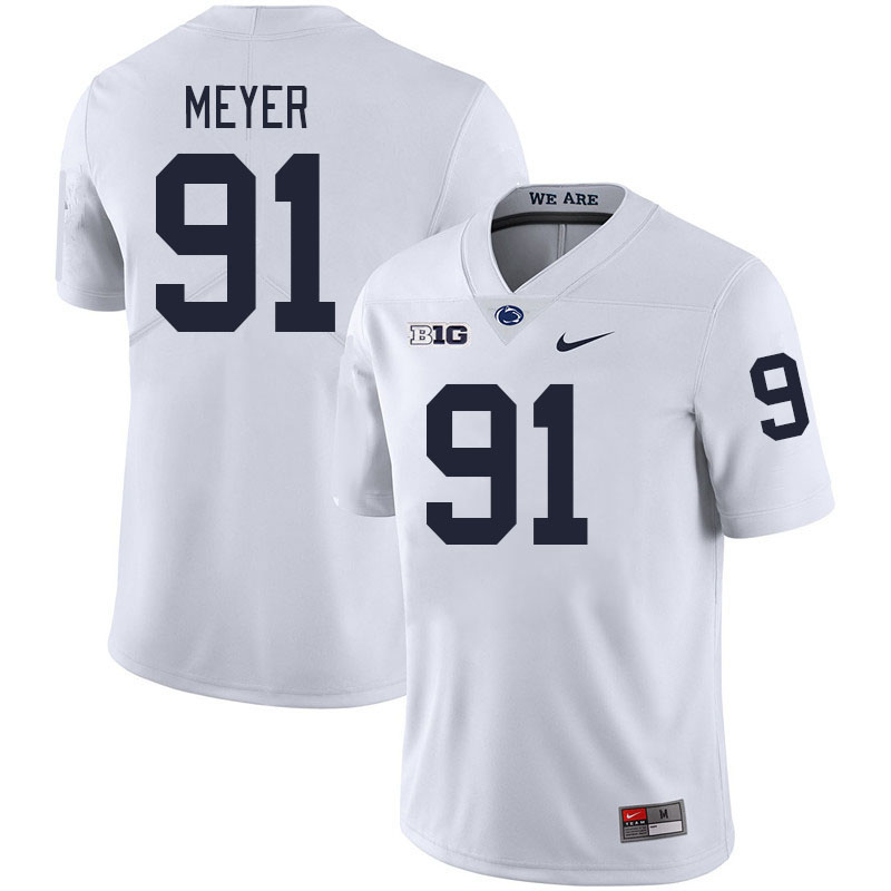 Men #91 Chase Meyer Penn State Nittany Lions College Football Jerseys Stitched-White